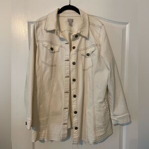 LOGO by Lori Goldstein Off-White Jean Jacket